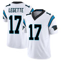 Punc C.Panthers #17 Xavier Legette Player White Vapor F.U.S.E. Limited Home Game Stitched Jerseys