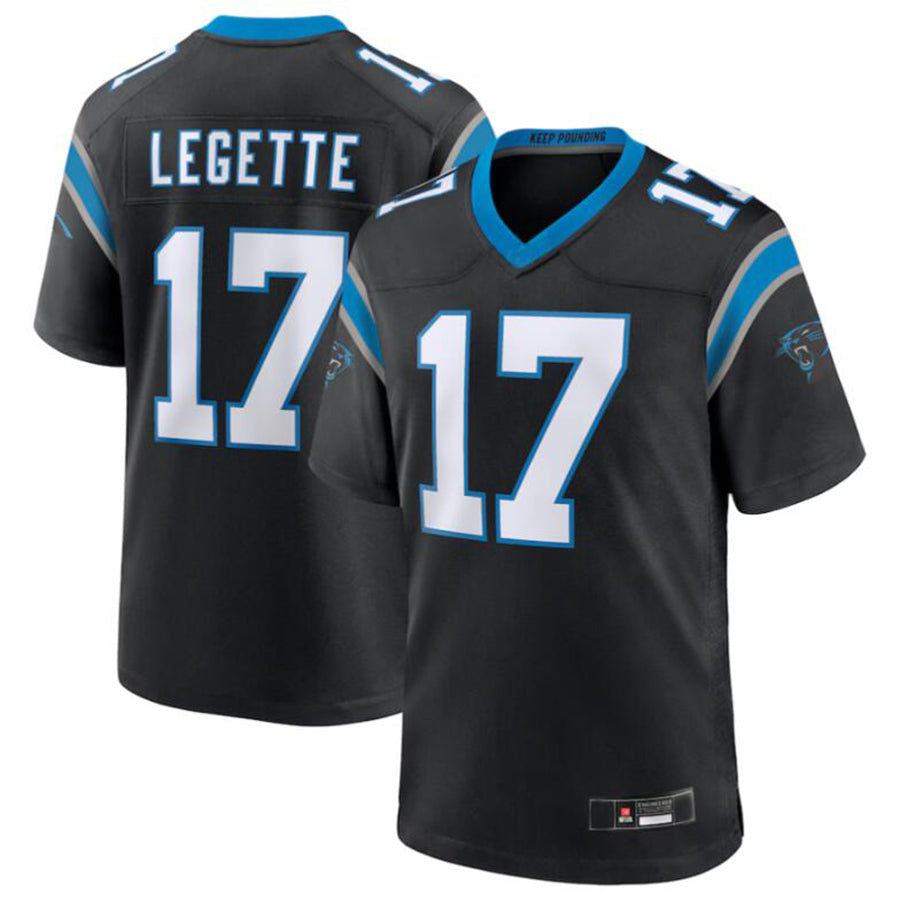 Punc C.Panthers #17 Xavier Legette Black 2024 First Round Pick Game Player Jersey American Stitched  Jerseys