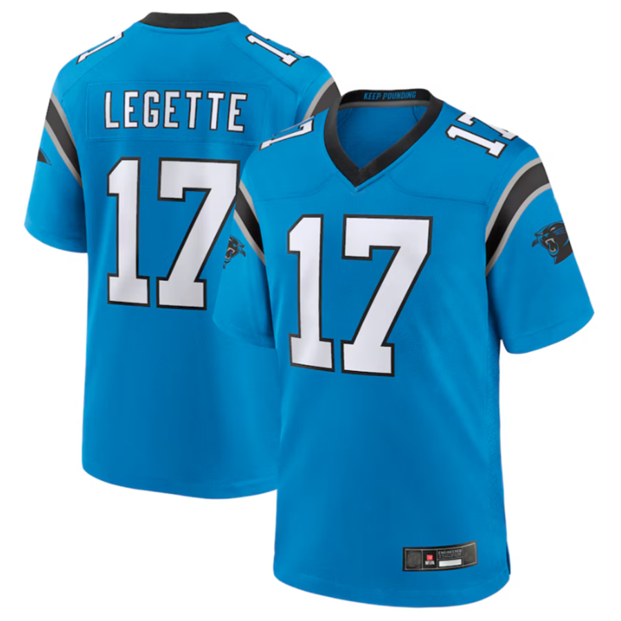 Punc C.Panthers #17 Xavier Legette Blue Player Jersey American Stitched Game Jerseys