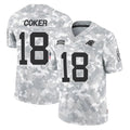 Punc C.Panthers #18 Jalen Coker Player Arctic Camo Salute to Service Limited Game Stitched Jerseys