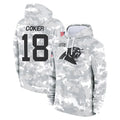 Punc C.Panthers #18 Jalen Coker Player Arctic Camo Salute to Service Pullover Hoodies Limited Game Stitched Jerseys