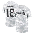 Punc C.Panthers #18 Jalen Coker Player Arctic Camo Salute to Service T-Shirt Hoodies Stitched Jerseys