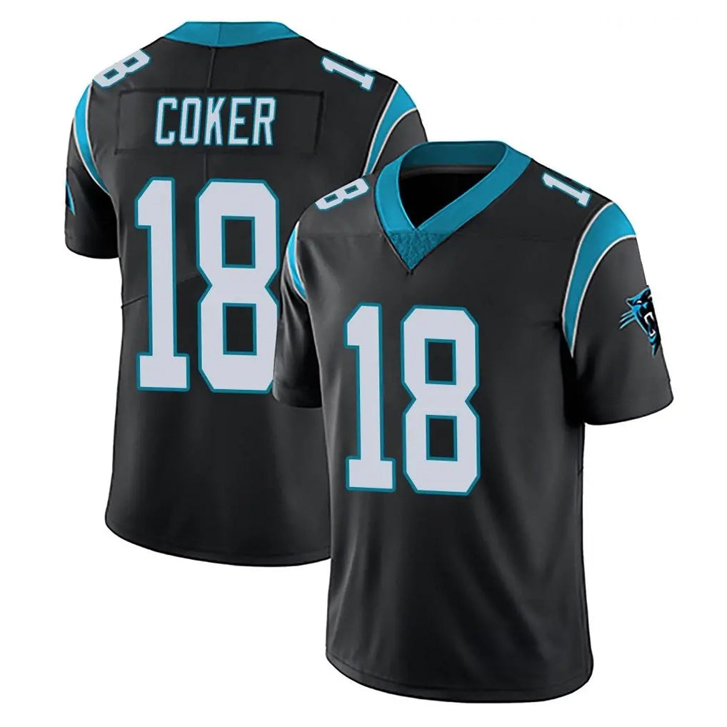 Punc C.Panthers #18 Jalen Coker Player Black Vapor Untouchable Limited Game Stitched Jerseys