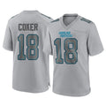 Punc C.Panthers #18 Jalen Coker Player Gray Atmosphere Fashion Game Stitched Jerseys