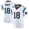 Punc C.Panthers #18 Jalen Coker Player White Vapor F.U.S.E. Limited Home Game Stitched Jerseys