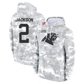 Punc C.Panthers #2 Michael Jackson Player Arctic Camo Salute to Service Pullover Hoodies Limited Game Stitched Jerseys