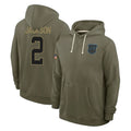 Punc C.Panthers #2 Michael Jackson Player Olive Salute to Service Hoodies Game Stitched Jerseys
