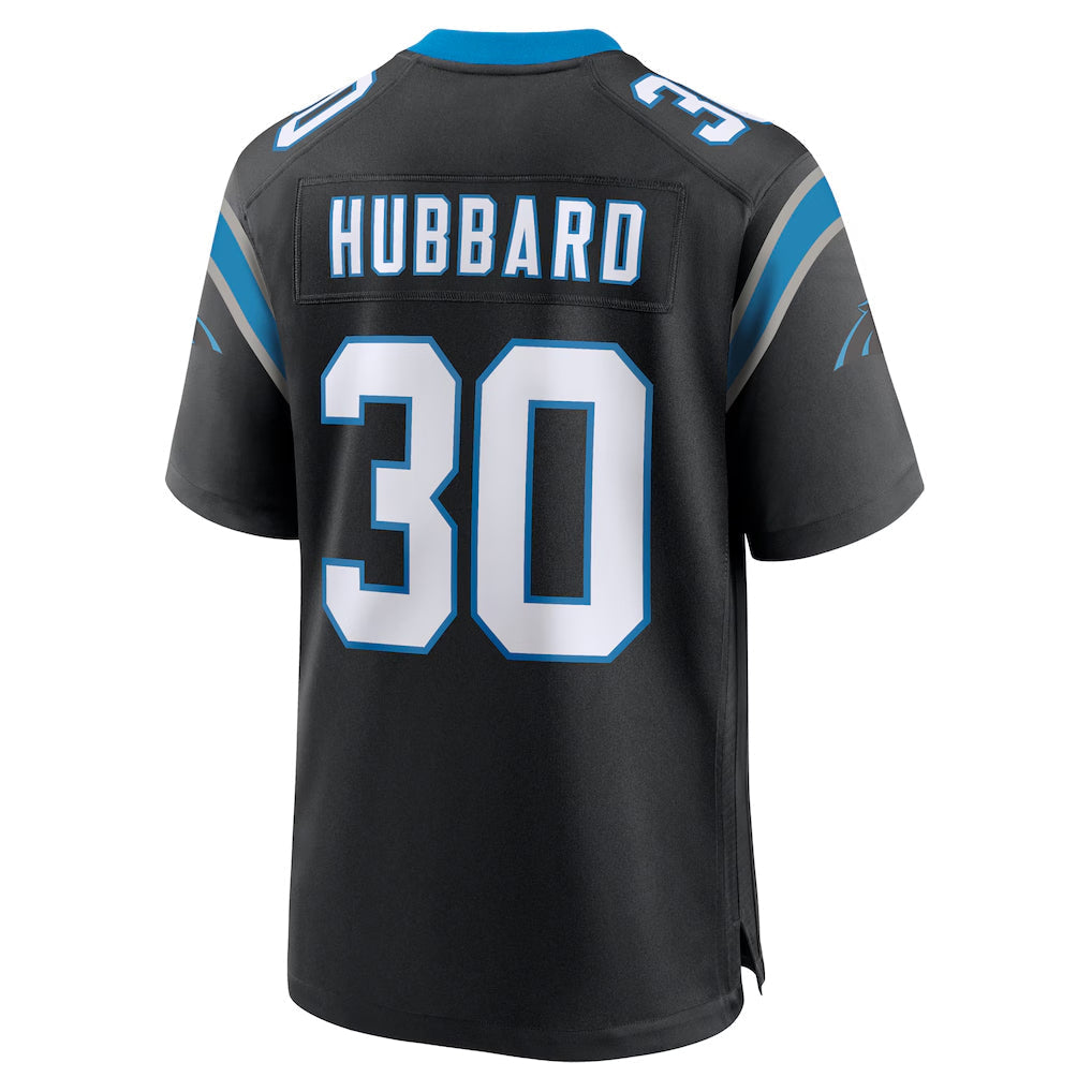 Punc C.Panthers #30 Chuba Hubbard Player Black Home Game Stitched Jerseys