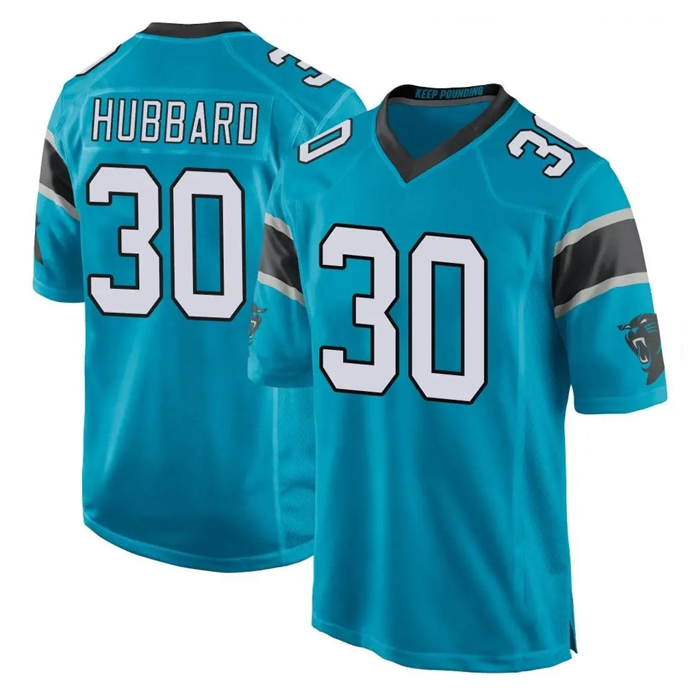 Punc C.Panthers #30 Chuba Hubbard Player Blue Game Stitched Jerseys