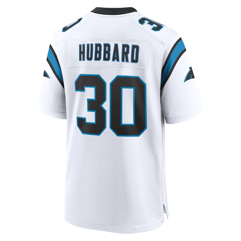 Punc C.Panthers #30 Chuba Hubbard Player White Home Game Stitched Jerseys