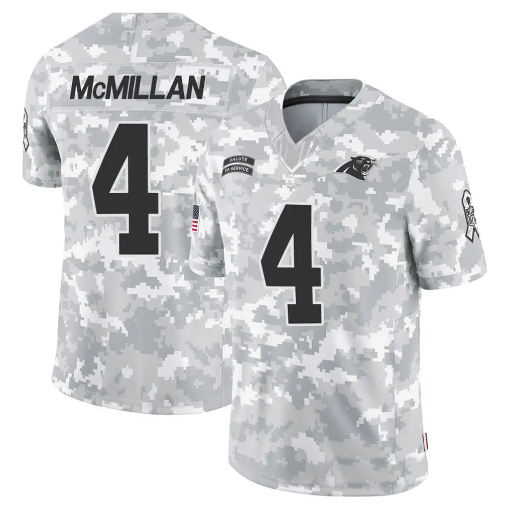 Punc C.Panthers #4 Tetairoa McMillan Player Arctic Camo Salute to Service Limited  Stitched Jerseys