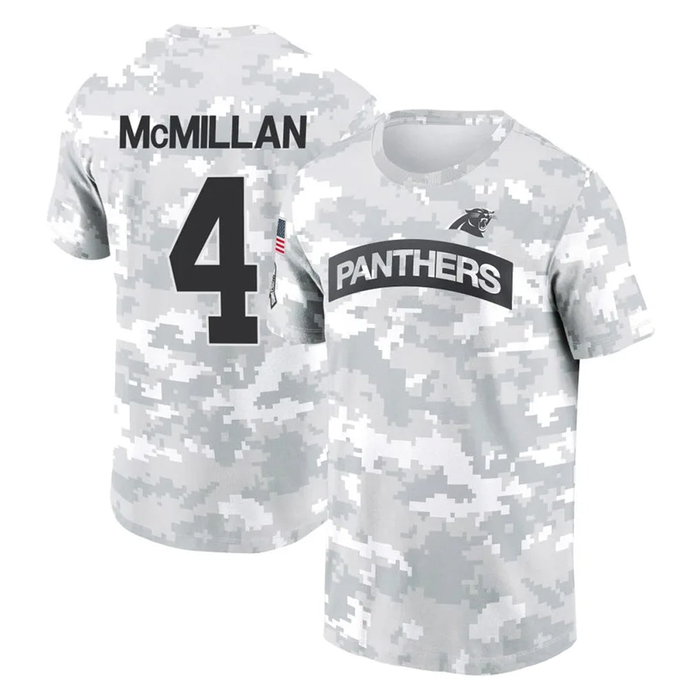 Punc C.Panthers #4 Tetairoa McMillan Player Arctic Camo Salute to Service T-Shirt Hoodies Stitched Jerseys