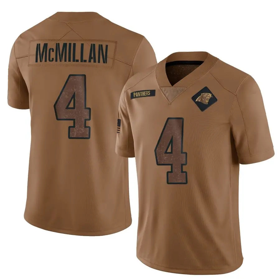 Punc C.Panthers #4 Tetairoa McMillan Player Brown Salute To Service Limited Stitched Jerseys