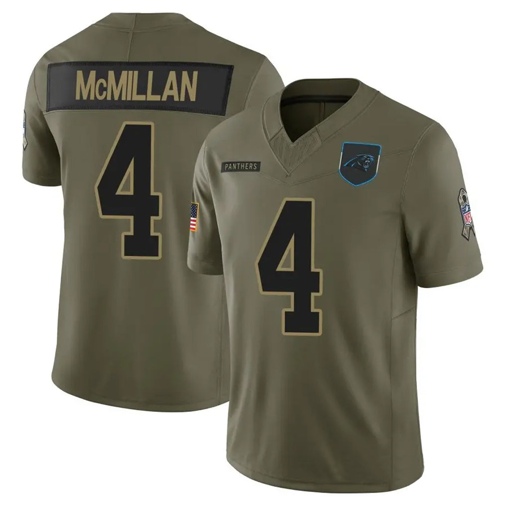 Punc C.Panthers #4 Tetairoa McMillan Player Salute To Service Olive Limited Stitched Jerseys