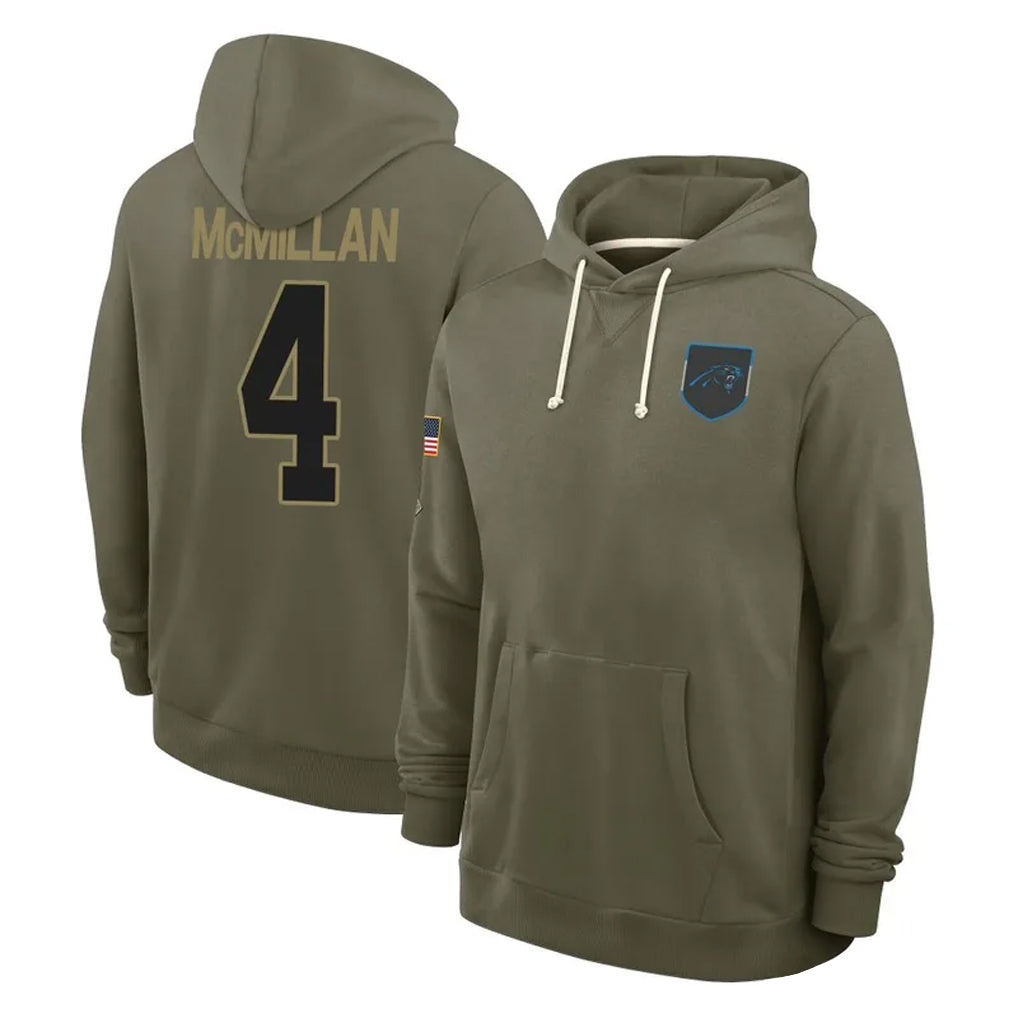 Punc C.Panthers #4 Tetairoa McMillan Player Salute to Service Hoodies Stitched Jerseys
