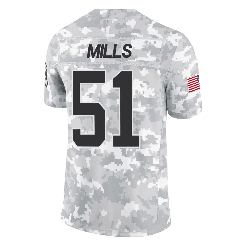 Punc C.Panthers #51 Sam Mills Player Arctic Camo Salute to Service Limited Game Stitched Jerseys
