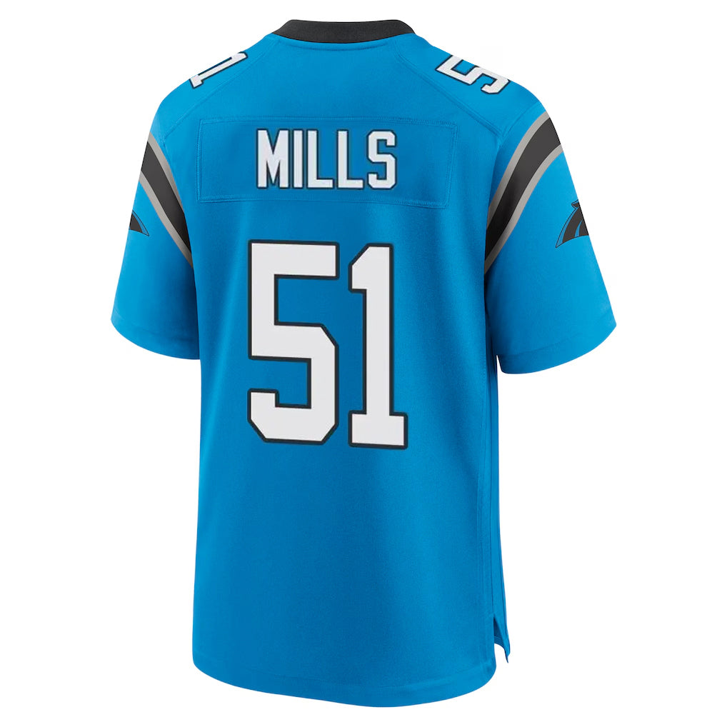 Punc C.Panthers #51 Sam Mills Player Blue Home Game Stitched Jerseys