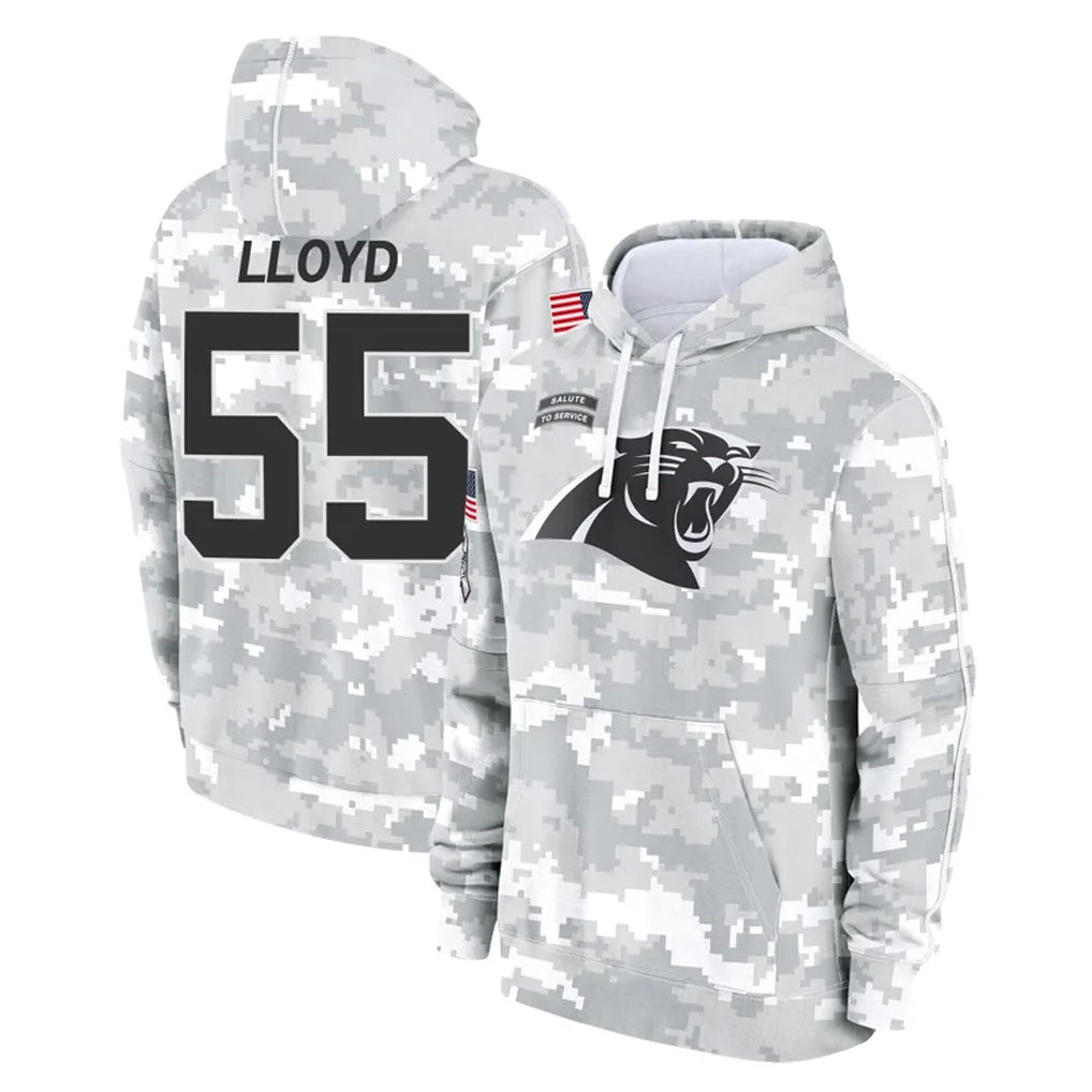 Punc C.Panthers #55 Devin Lloyd Player Arctic Camo Salute to Service Pullover Hoodies Limited Game Stitched Jerseys