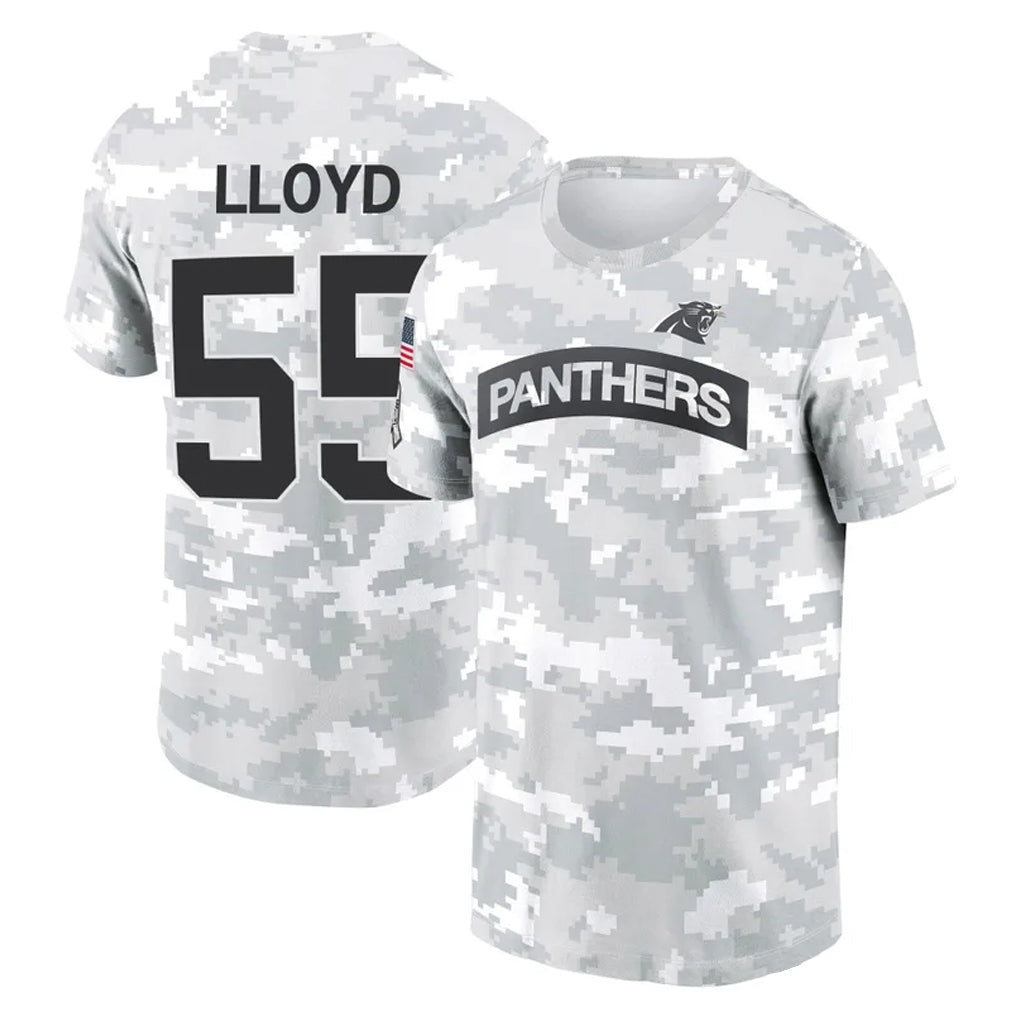 Punc C.Panthers #55 Devin Lloyd Player Arctic Camo Salute to Service T-Shirt Hoodies Stitched Jerseys