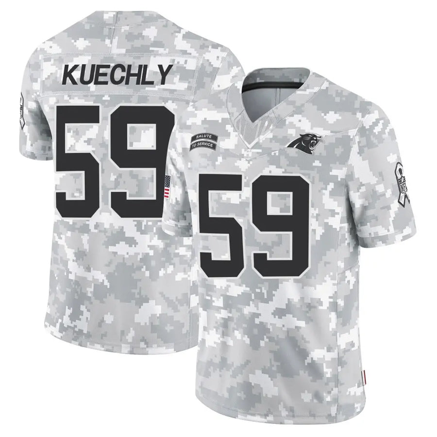 Punc C.Panthers #59 Luke Kuechly Player Arctic Camo Salute to Service Limited Stitched Jerseys