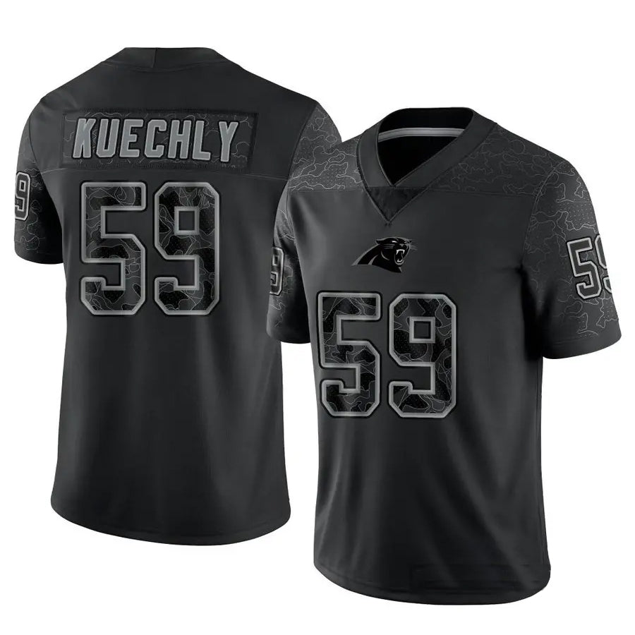 Punc C.Panthers #59 Luke Kuechly Player Black REFLECTIVE Limited Stitched Jerseys