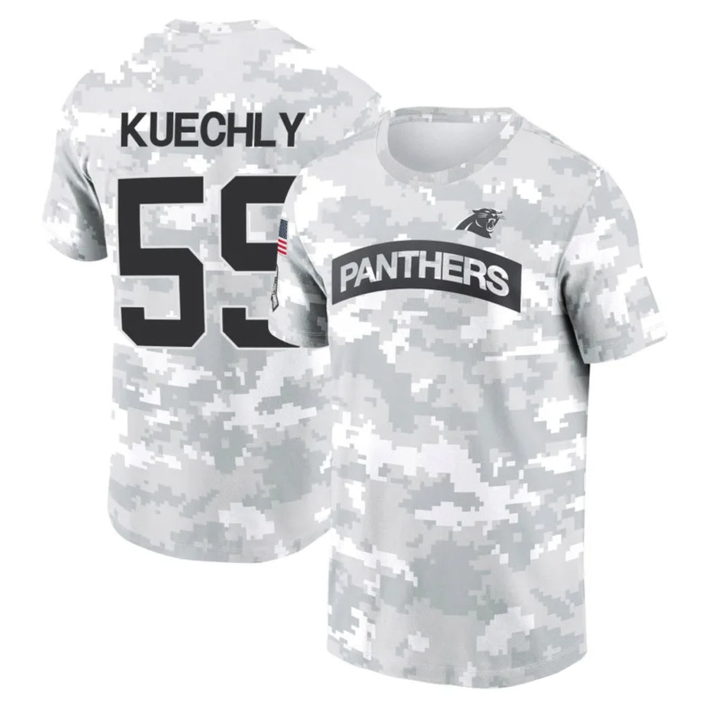 Punc C.Panthers #59 Luke Kuechly Player Salute to Service Hoodies & T-Shirts Stitched Jerseys
