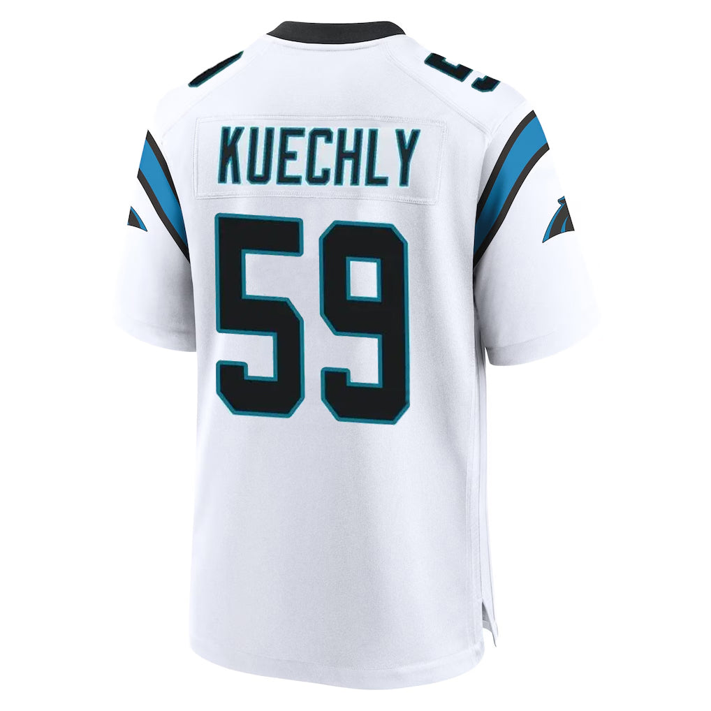 Punc C.Panthers #59 Luke Kuechly Player White Home Game Stitched Jerseys