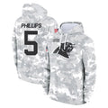 Punc C.Panthers #5 Jaelan Phillips Player Arctic Camo Salute to Service Pullover Hoodies Limited Game Stitched Jerseys