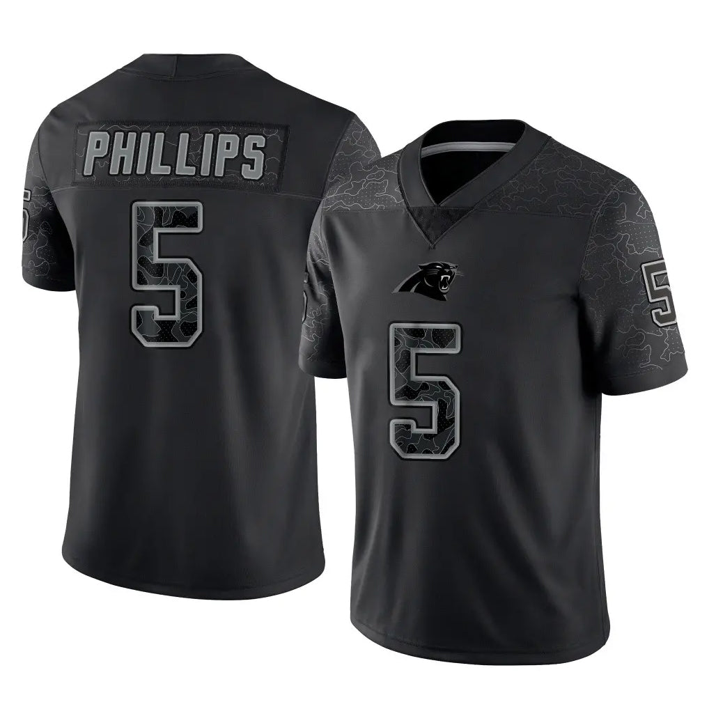 Punc C.Panthers #5 Jaelan Phillips Player Black Limited Reflective Game Stitched Jerseys
