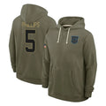 Punc C.Panthers #5 Jaelan Phillips Player Olive Salute to Service Hoodies Game Stitched Jerseys
