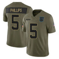 Punc C.Panthers #5 Jaelan Phillips Player Olive Salute to Service Limited Home Game Stitched Jerseys
