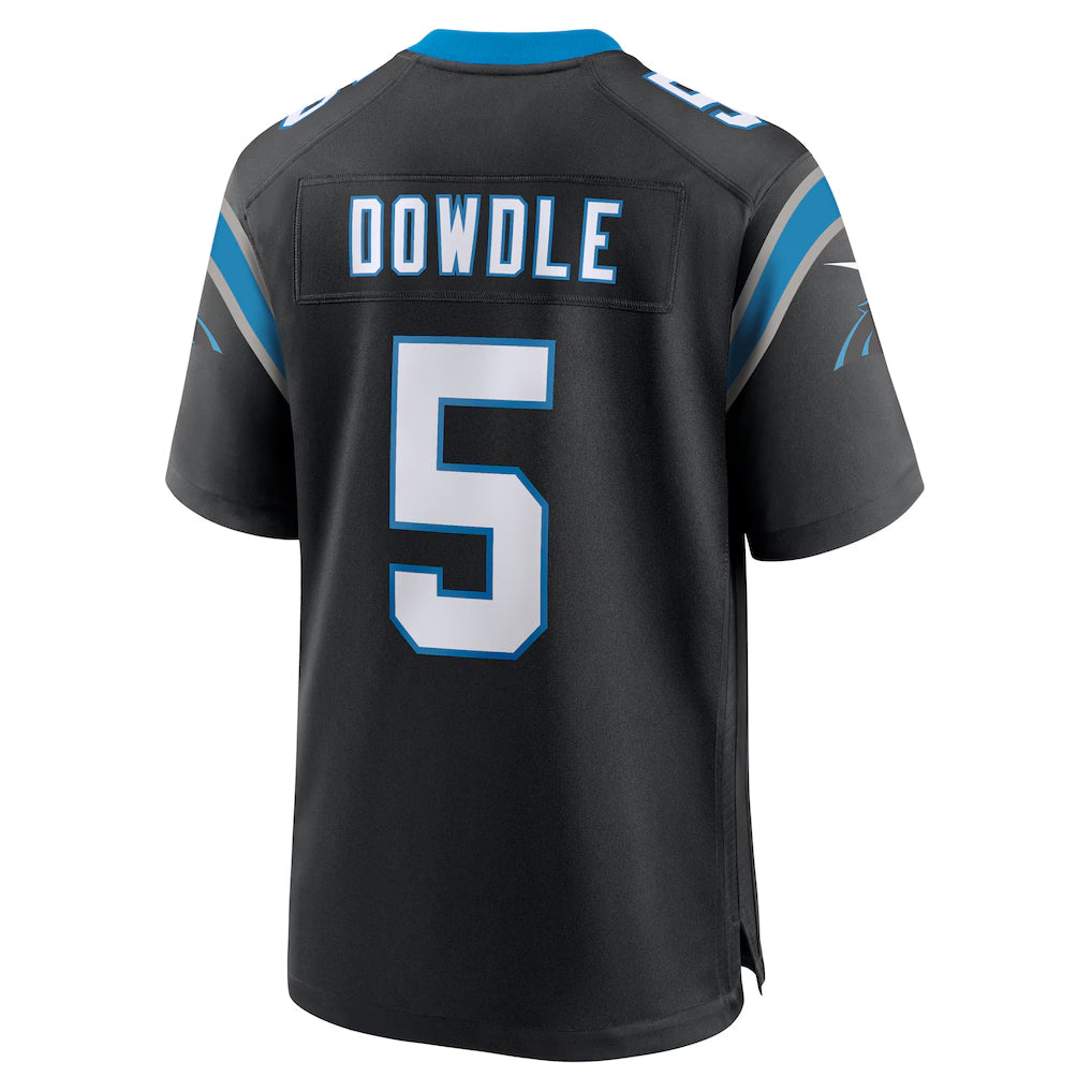 Punc C.Panthers #5 Rico Dowdle Player Black Home Game Stitched Jerseys