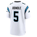 Punc C.Panthers #5 Rico Dowdle Player White Home Game Stitched Jerseys