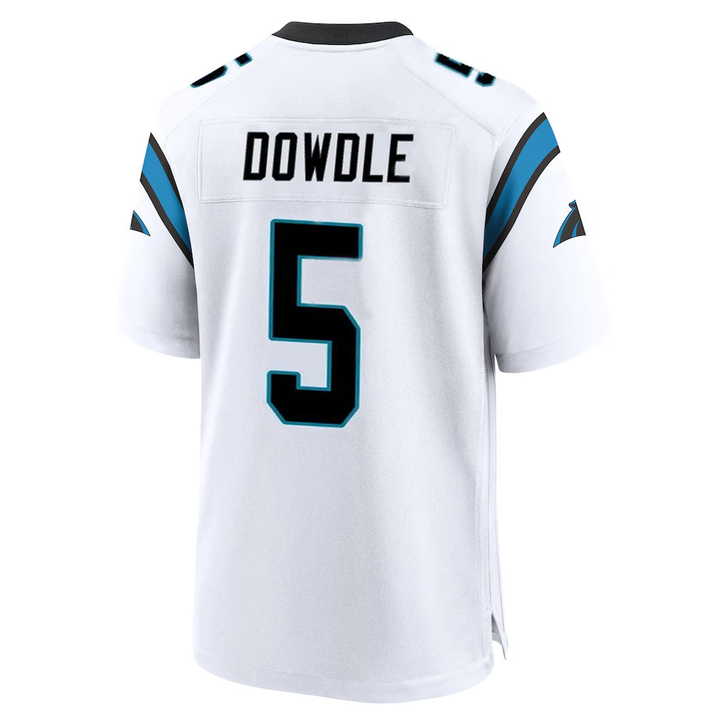 Punc C.Panthers #5 Rico Dowdle Player White Home Game Stitched Jerseys