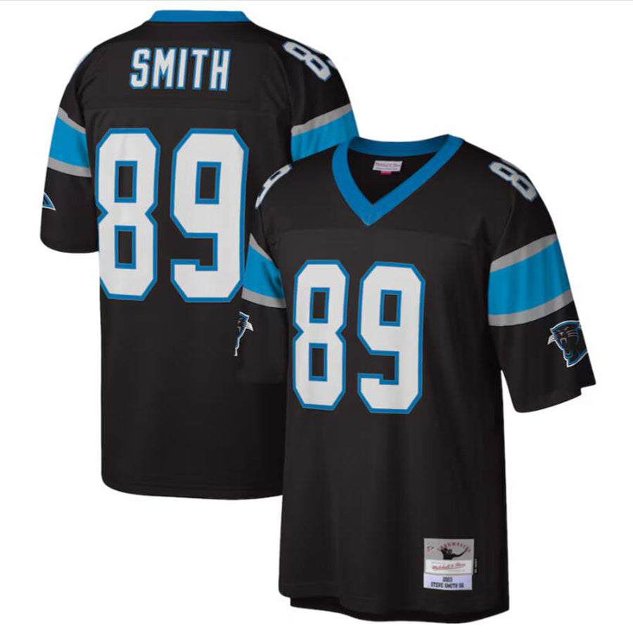 Punc C.Panthers #89 Steve Smith Black Legacy Replica Jersey American Stitched Jerseys