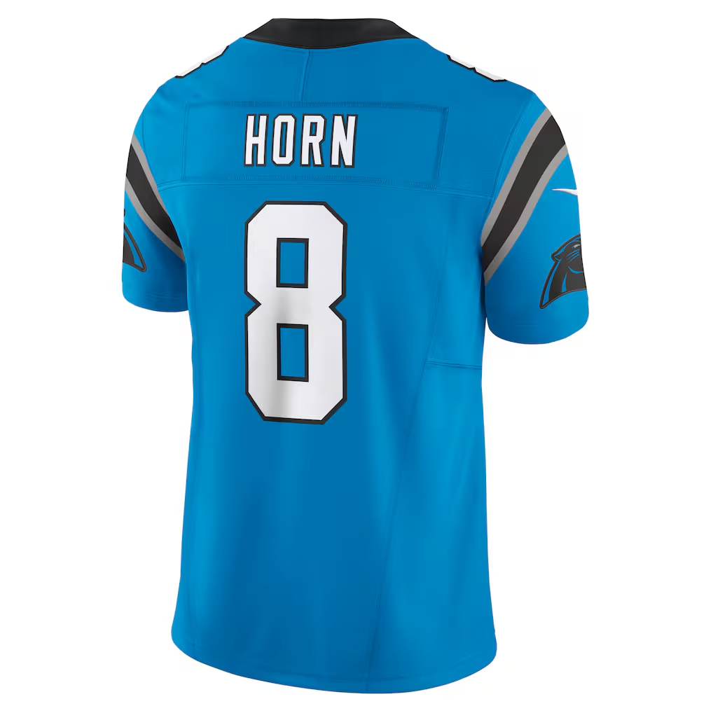 Punc C.Panthers #8 Jaycee Horn Blue Vapor F.U.S.E. Limited Stitched Jerseys