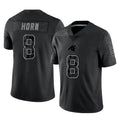 Punc C.Panthers #8 Jaycee Horn Player Black Limited Reflective Game Stitched Jerseys