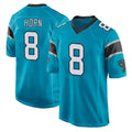 Punc C.Panthers #8 Jaycee Horn Player Blue Game Stitched Jerseys
