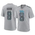 Punc C.Panthers #8 Jaycee Horn Player Gray Atmosphere Fashion Game Stitched Jerseys
