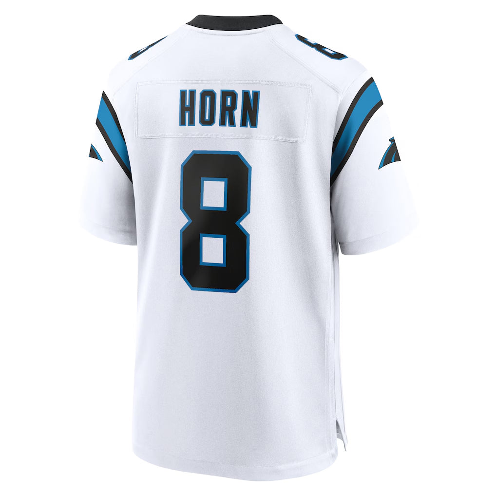 Punc C.Panthers #8 Jaycee Horn Player White Home Game Stitched Jerseys
