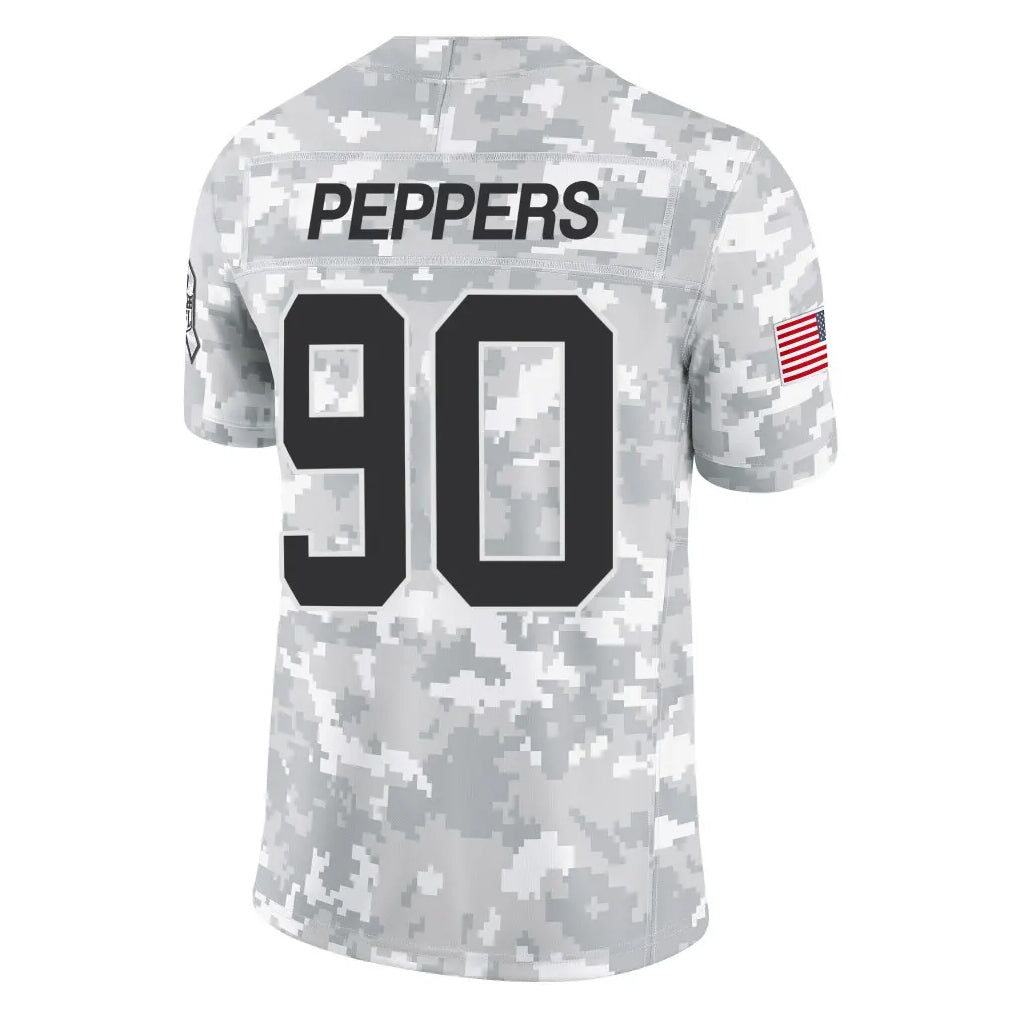 Punc C.Panthers #90 Julius Peppers Player Arctic Camo Salute to Service Limited Game Stitched Jerseys