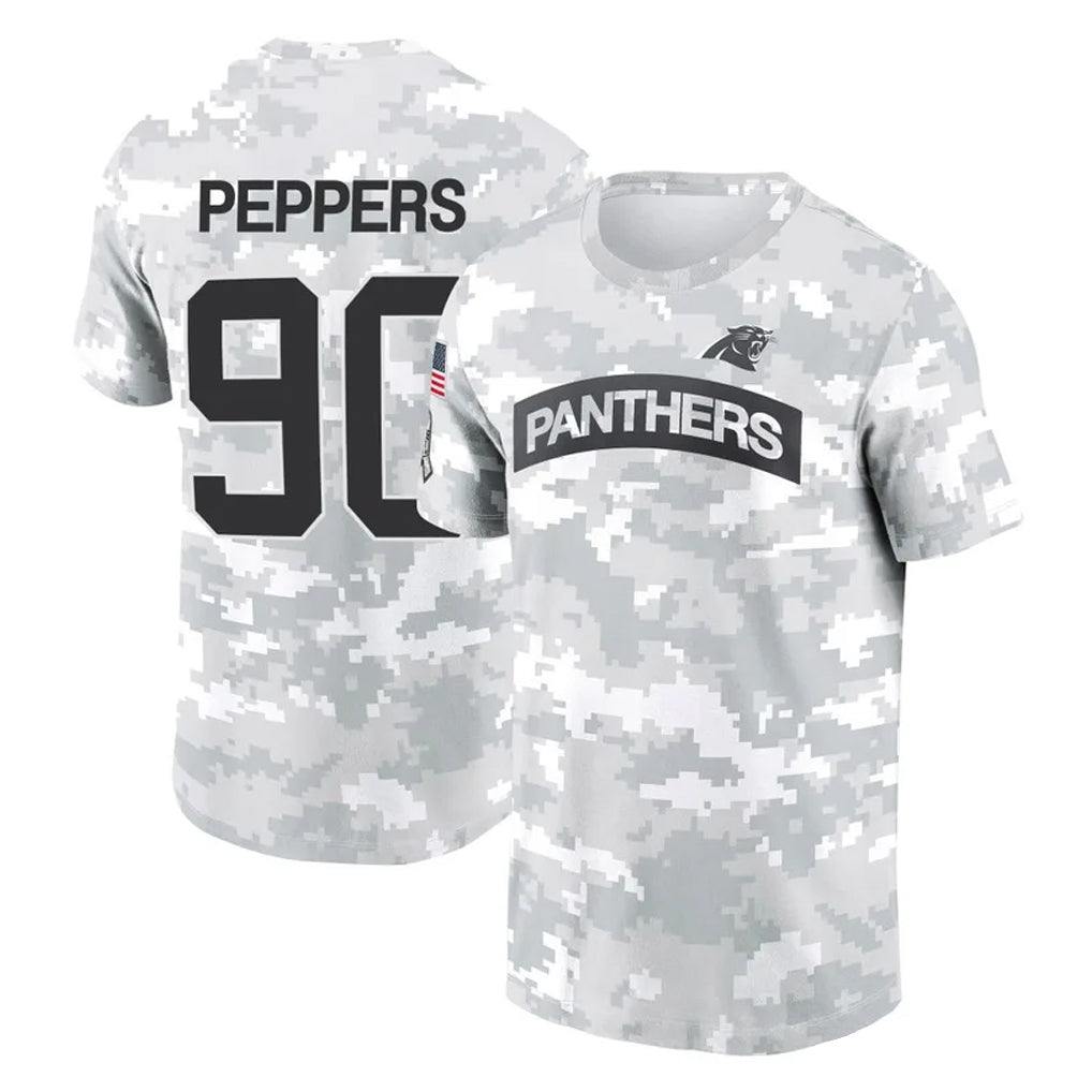 Punc C.Panthers #90 Julius Peppers Player Arctic Camo Salute to Service T-Shirt Hoodies Stitched Jerseys