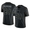Punc C.Panthers #90 Julius Peppers Player Black Limited Reflective Game Stitched Jerseys