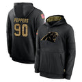 Punc C.Panthers #90 Julius Peppers Player Black Salute to Service Pullover Hoodies Limited Game Stitched Jerseys