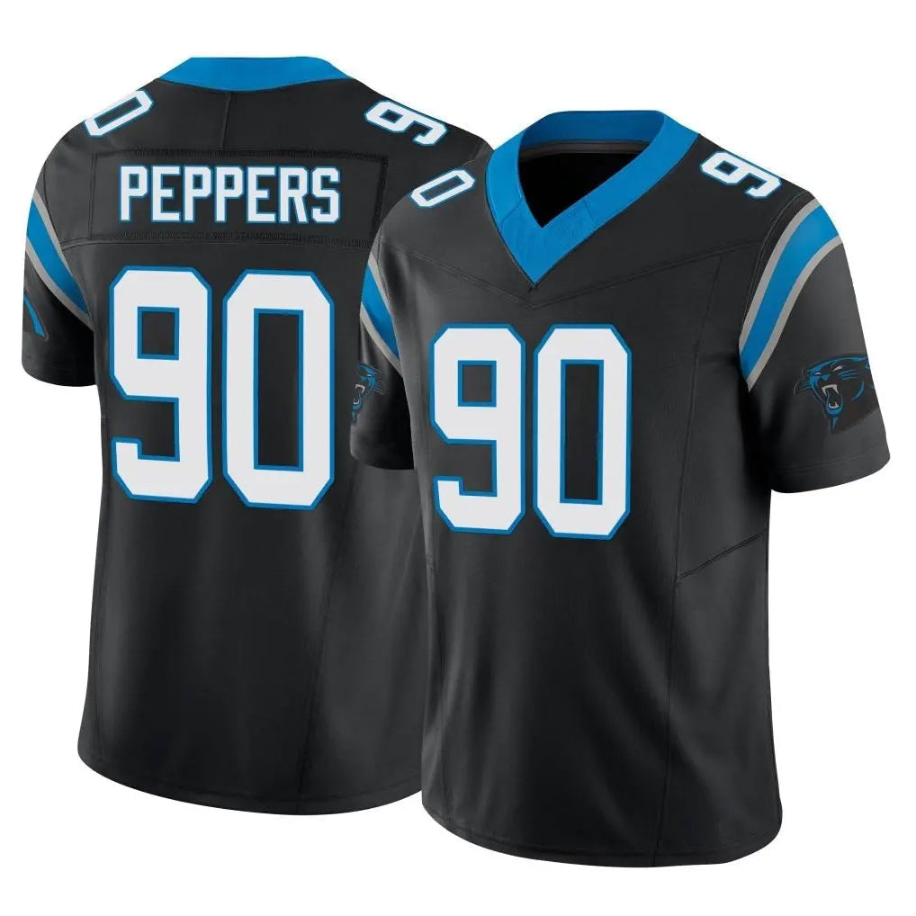 Punc C.Panthers #90 Julius Peppers Player Black Vapor F.U.S.E. Limited Home Game Stitched Jerseys
