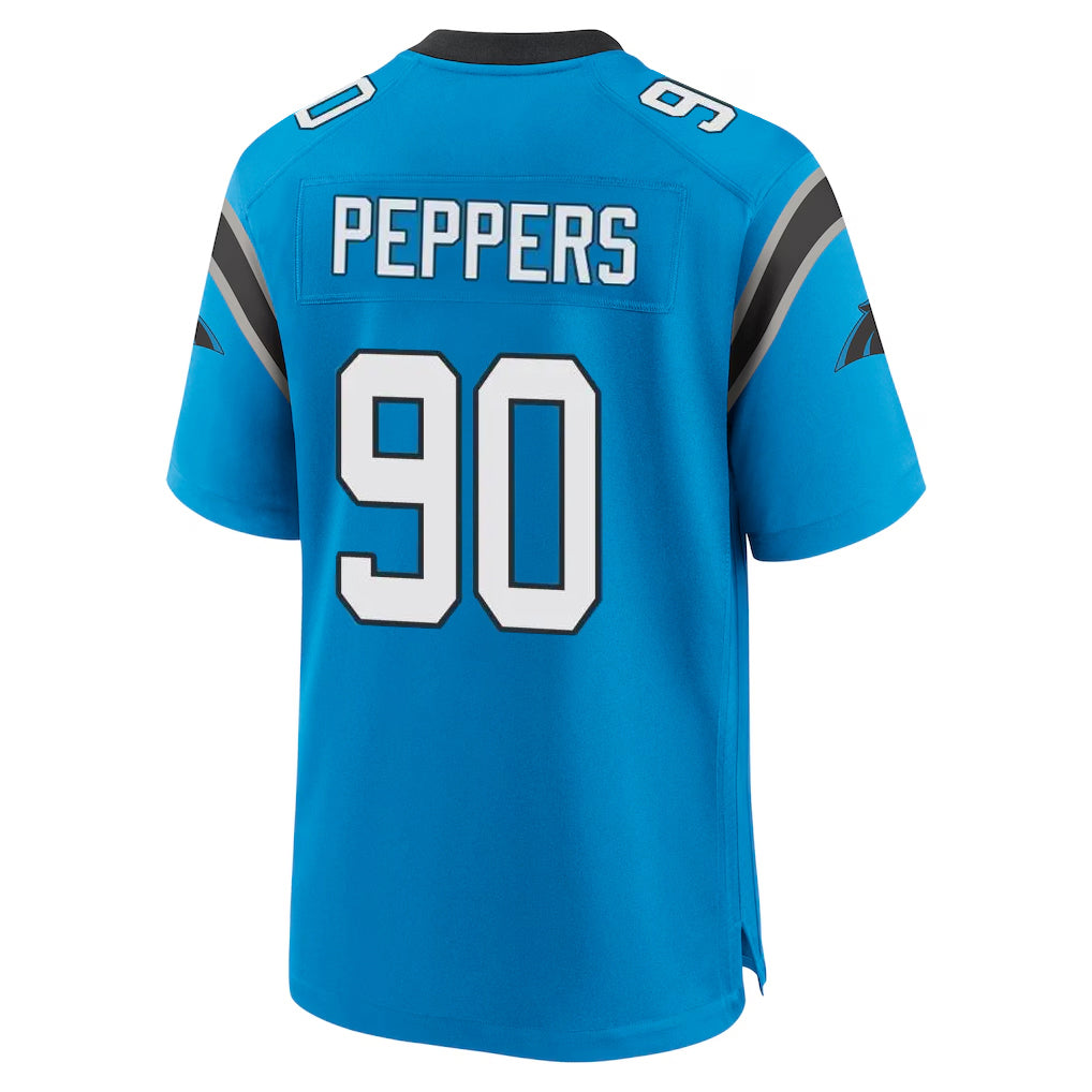 Punc C.Panthers #90 Julius Peppers Player Blue Home Game Stitched Jerseys