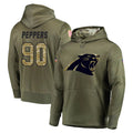 Punc C.Panthers #90 Julius Peppers Player Olive Salute to Service Hoodies Stitched Jerseys