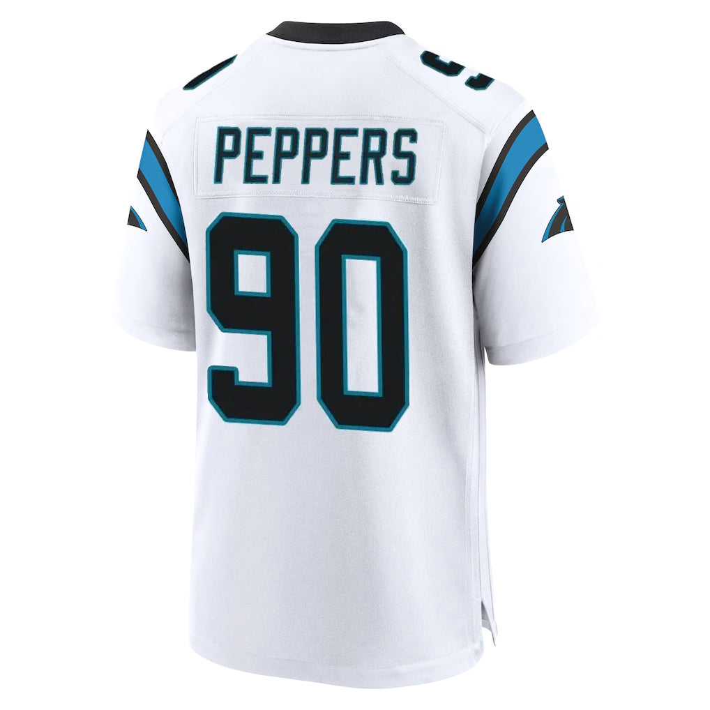 Punc C.Panthers #90 Julius Peppers Player White Home Game Stitched Jerseys