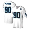 Punc C.Panthers #90 Julius Peppers Player White Mitchell & Ness 2024 Hall of Fame Fashion Stitched Jerseys