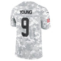 Punc C.Panthers #9 Bryce Young Arctic Camo 2024 Salute to Service Limited Stitched Jerseys